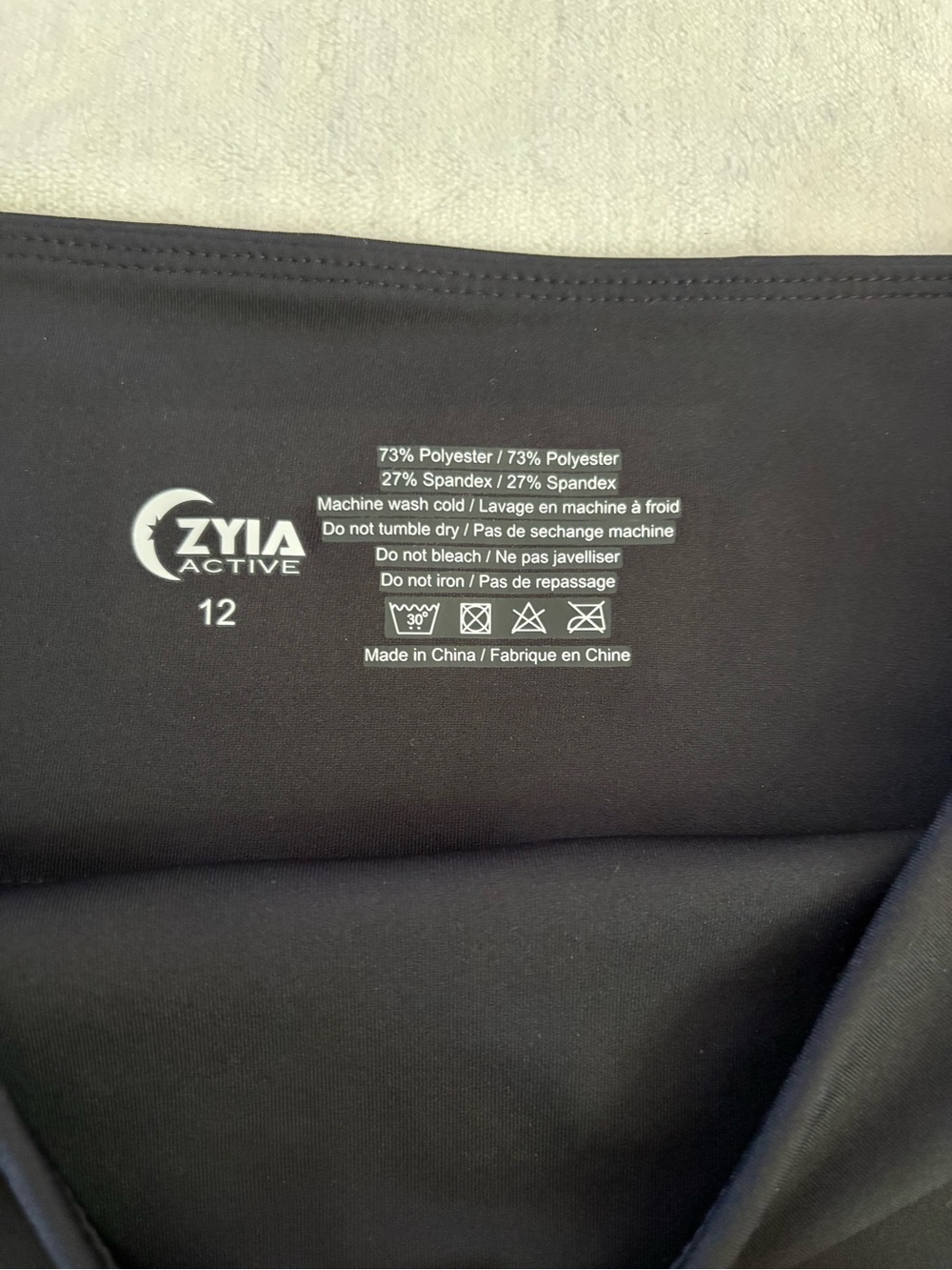 ZYIA Active Black Light n Tight Moto Leggings High Waist Activewear Size 12 - Picture 8 of 11